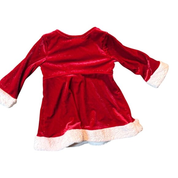 Baby Girls Red Christmas Dress W/ Bow & Sequins By Bonnie Baby Size 3-6M - Picture 6 of 7